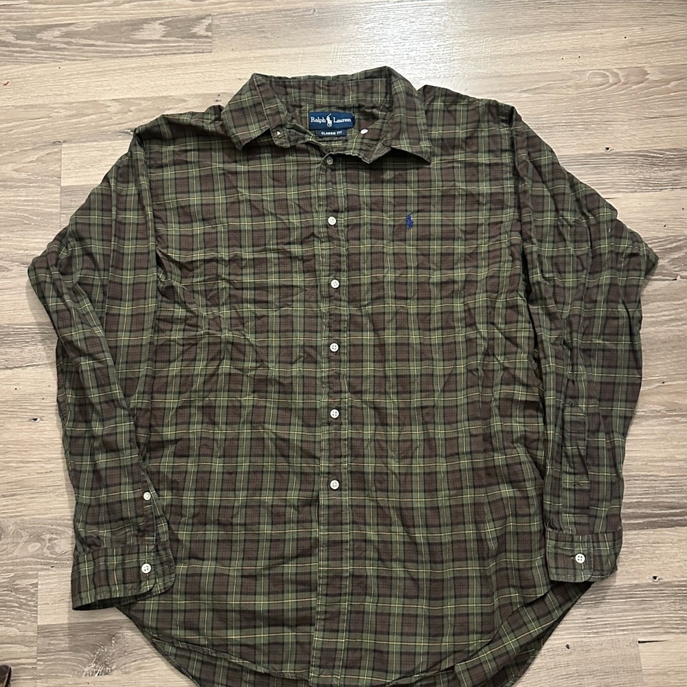 Polo by Ralph Lauren Men's Green Plaid Shirt